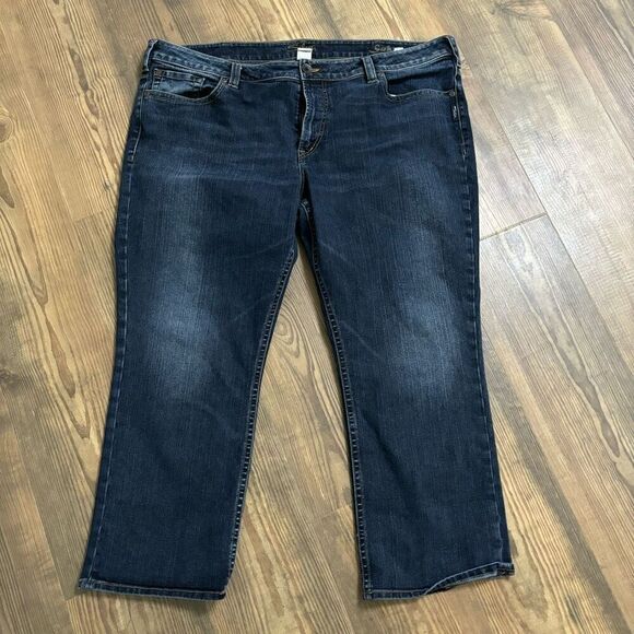 Silver Suki Denim Capri Jeans Plus Size 24 Stretch - Picture 1 of 4